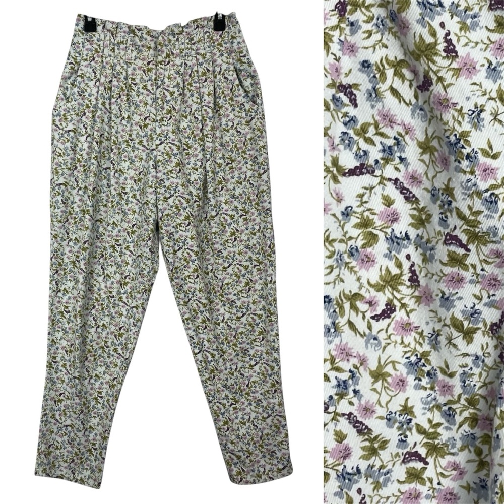 VTG Cest Joli Pants 11/12 Pink Ditsy Floral 90 Cottage Whimsy Twee Feminine Chic